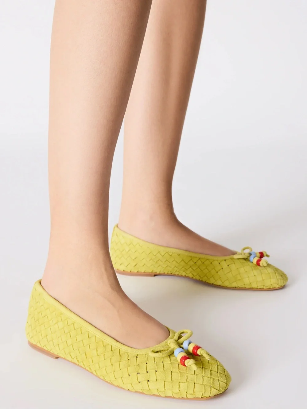 Steve Madden Divy Lime Leather Ballet Flats